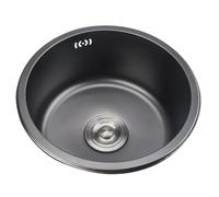 ZQFHSX Fregadero de Cocina Redondo bajo encimera con sifón - Mini Barra empotrada de Acero Inoxidable para reformas del hogar, Ahorra Espacio (32 * 32 cm)