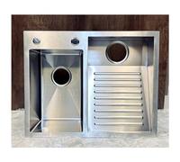 ZQFHSX Fregadero de lavandería, lavadero utilitario con Panel de 4 mm de Espesor, Lavabo de Acero Inoxidable, Lavabo de estación de Trabajo Grande, válvula Angular, Kit de desagüe, para h