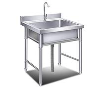 ZQFHSX Fregadero Exterior para Lavar, Independiente, de Acero Inoxidable, para preparación de cocinas comerciales y Servicios públicos, de Gran Capacidad, para lavandería en el Patio Tras