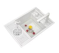 ZQFHSX Fregadero pequeño de Acero Inoxidable con Tapa y Grifo elevable - Mini Fregadero Invisible Que Ahorra Espacio para Comedor, cafetería, Enjuague de Vasos, estación de preparación de