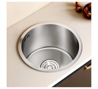 ZQFHSX Fregadero Redondo Plateado con desagües, Fregadero Auxiliar de Acero Inoxidable, pequeño Fregadero de Cocina con Panel Reforzado, lavavajillas para instalación empotrada o bajo enc
