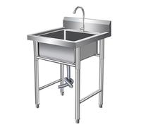 ZQFHSX Fregaderos utilitarios Independientes de Acero Inoxidable 304 para lavandería con Grifo y desagüe, Fregadero Industrial para Garaje, Restaurante Comercial, Taller.