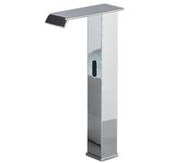 ZQFHSX Grifo de baño automático de latón con Sensor infrarrojo, Cromado, de Arco Alto, Tipo Cascada, Mezclador sin Contacto para Lavabo, Ideal para la renovación de tocadores.