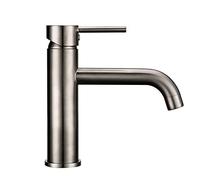 ZQFHSX Grifo de Lavabo de baño Tipo candelabro Redondo Negro Oro Rosa, Mezclador, Acabado Mate, Lavabo Elegante de Cromo bajo para decoración Moderna.