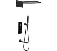 ZQFHSX Juego de Ducha termostático, Grifo con Cuerpo de válvula con Pantalla de Temperatura, Juegos de grifos de Doble Cabezal y Rob