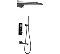 ZQFHSX Juego de Ducha termostático, Grifo con Cuerpo de válvula con Pantalla de Temperatura, Juegos de grifos de Doble Cabezal y Rob