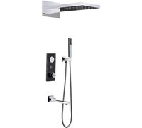 ZQFHSX Juego de Ducha termostático, Grifo con Cuerpo de válvula con Pantalla de Temperatura, Juegos de grifos de Doble Cabezal y Rob