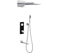 ZQFHSX Juego de Ducha termostático, Grifo con Cuerpo de válvula con Pantalla de Temperatura, Juegos de grifos de Doble Cabezal y Rob