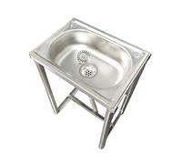ZQFHSX Lavabo de Acero Inoxidable para lavarse Las Manos, Resistente a la corrosión, Lavabo portátil con Soporte, Ideal para Comedor, balcón o Patio Trasero. (38 * 33 75 cm)