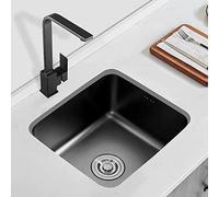 ZQFHSX Mini Fregadero Cuadrado pequeño Negro con Grifo, Accesorios de Cocina de Acero Inoxidable (Color: Negro, Tamaño 40 * 38 19cm)