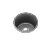 ZQFHSX Mini Fregadero Redondo Gris para Cocina, Fregadero pequeño de Acero Inoxidable 304, Fregadero de un Solo Seno para Caravana con Accesorios de escurrido y rebosadero para autocarava