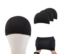 ZQIAN BEAUTY Dome Caps for Wigs 6 Pcs Stretch Black Dome Caps for Wome