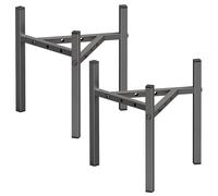 zqiliboyi Soporte para plantas de interior y exterior, paquete de 2 estantes ajustables de metal, soporte para plantas de hierro, para macetas de 20 a 30 cm, decoración de esquina para patio, jardín