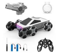 ZQIN Coche teledirigido, 1:16, a partir de 3, 4, 5, 6, 8, 10 años, 2,4 GHz, 8 WD, control manual, camión monstruo, coche teledirigido con mando a distancia con luces LED y pistola de agua (6 ruedas)