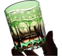 ZQINGQING Vasos Cristal Vasos De Whisky Colores Cortados A Mano for Limpiar Vidrio Antiguo, Artículos Barra Cristal Grabados(Color 9)