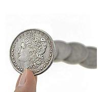 ZQION Morgan de acero dólar (3.8cm de diámetro) moneda magia truco moneda apareciendo/desapareciendo monedas mágicas etapa ilusiones accesorios mago, 10 unids/lote