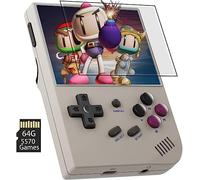 ZQJYMXY Consola de juegos portátil compatible con Linux, 5G WiFi 4.2 Bluetooth Pantalla IPS de 3,5 pulgadas Tarjeta 64G TF 4452 juegos clásicos (Size : Gray)