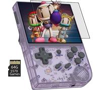 ZQJYMXY Consola de juegos portátil compatible con Linux, 5G WiFi 4.2 Bluetooth Pantalla IPS de 3,5 pulgadas Tarjeta 64G TF 4452 juegos clásicos (Size : Purple)