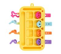 Zqkimzi Activity Board, Silicone Plug-in Board Toys, Educational Fine Motor Skill Toy Early Learning, Sensory Development for Kids Age 1-3, Colorful Design, Size 17x15cm