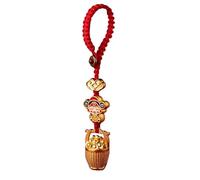 Zqkimzi Adorno de riqueza - Colgante de llave Dios de la Riqueza Decoración - Colgante de bendición trae éxito en la salud pacífico y, para coche, bolsa, decoración de teléfono, Llavero, Refer to