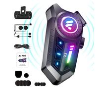 Zqkimzi Auriculares para Casco de Motocicleta: Audio inalámbrico con Doble Altavoz para una Entrega de Voz Clara, reproducción Resistente al Viento con Control, Equipo de comunicación para Viajes de