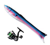 Zqkimzi Caña de Pescar Miniatura | Vara de Pescar de Bolsillo - Vara de Pesca Exterior,para Senderismo, Viajes, Camping, Pesca en Alta Mar, Surf, Orilla, Lance y Curricán