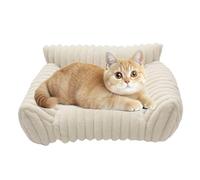 Zqkimzi Cat Sofa Bed, Plush Pet Couch Lounger, Chew Resistant Soft Cushion on Cats and Dogs, Comfortable Travel Ready Bed for Patio Bedroom Living Room Car Apartment, 19.69x15.75x7.87 Inches