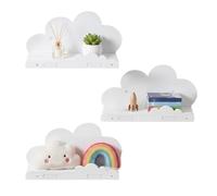 Zqkimzi Cloud Wall Shelf Set, Floating Decorative Storage Rack, 3 Piece Cute Nursery Display Shelves, Space Saving Wall Organizer Decor, Bedroom Bathroom Dorm Room Accent Shelf Set for Home