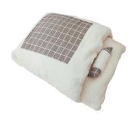Zqkimzi Comfortable Pet Sleeping Bag, Dog Cat Winter Bed, Cozy Cat Sleeping Bag, Indoor Cat Warm Bed, 55x40x5 cm, Washable Semi-Enclosed Semi-Enclosed Pet Sleeping Bag for Indoor Cats