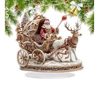Zqkimzi Decoración Navideña de Mesa - Figuras Bidimensionales de Papá Noel y Reno en Acrílico para Fiestas | Elementos Multiusos para Ambiente Festivo en Ventana Dormitorio Salón Jardín