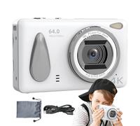 Zqkimzi Digital Camera, Compact Camcorder, 4K HD 18X Zoom, Anti-Shake Autofocus, Photography Gift for Students for Travelling, Camping, School, Studio, Birthday, Outdoor and Indoor, Red, Pink, White