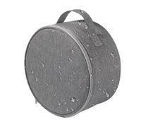 Zqkimzi Fan Bag, Storage Case, Waterproof Durable Design, Compact Round Shape, Travel Bag for Beach, Workplace, Picnic, Camping, Travelling, Outdoor Adventures, Black and Gray