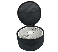 Zqkimzi Fan Bag, Storage Case, Waterproof Durable Design, Compact Round Shape, Travel Bag for Beach, Workplace, Picnic, Camping, Travelling, Outdoor Adventures, Black and Gray