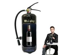 Zqkimzi Fire Extinguisher Whiskey Holder, Iron Novelty Bottle Rack, Funny Fire Extinguisher Shelf, Creative Wine Container for Camping, Picnic, Decor, 42.5x13 cm, Light Red and Black