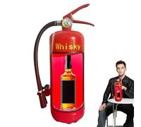 Zqkimzi Fire Extinguisher Whiskey Holder, Iron Novelty Bottle Rack, Funny Fire Extinguisher Shelf, Creative Wine Container for Camping, Picnic, Decor, 42.5x13 cm, Light Red and Black