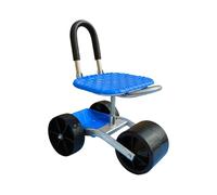 Zqkimzi Garden Seat with Wheels, Adjustable Height Cart, 360° Rotating Garden Stool, Rolling Outdoor Work Bench for Yard, Lawn, Garage, Camp, Sitting, Gardening Tasks, Blue Colored