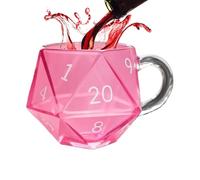 Zqkimzi Glass Drinking Mug - Cups for Tea Glass, Polyhedral Dice Breakfast Cup, Cups for Birthday Party, Tea Cup with Easy Handling, Morning Routine Accessories, Increase Ambiance