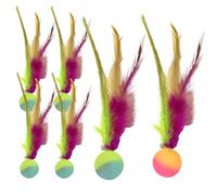 Zqkimzi Interactive Kitten Toy, Cat Feather Rolling Toys, Exercise Bouncy Toys Indoor Kittens, Fun Playset for Cats and Kittens, Size 0.98x3.54 Inches, Material Rubber