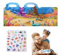 Zqkimzi Juguetes de libros de pegatinas reutilizables, Libro de pegatinas tranquilas | Portable de reeguables por agua portátil | Herramienta de aprendizaje de educación temprana para más de 3 años,