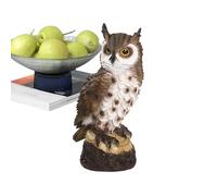Zqkimzi Owl Statue, Outdoor Owl Decor, Realistic Animal Scare Action, Serious Expression Sculpture, Excellent for Balcony, Patio, Porch, Roof, Pond, Yard, 6.69 x 2.95 x 3.94 Inches