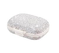 Zqkimzi Pastillero diario, organizador de píldoras con diamantes de imitación, pastillero brillante, pastillero con purpurina, contenedor de píldoras con brillo, pastillero de diamantes de imitación