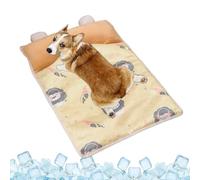 Zqkimzi Pet Cooling Pad, Dog Chill Mat, Ice Sleep Finish, Soft Cushioned Pillow, Heat-Relief Fabric, 1 Piece, Excellent for Indoor, Outdoor, Cage, Travel, Summer Resting Spot
