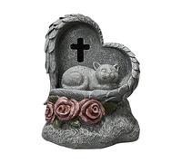 Zqkimzi Solar Powered Pet Memorial, Pet Memorial Sign, Cat Memorial Stones, Pet Grave Markers, Dog Grave Markers, Garden Decor Pet Grave Markers, Garden Statue for Loss of Cats & Dogs