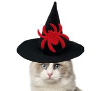 Zqkimzi Sombrero para Mascotas | Sombrero De Bruja para Mascotas | Accesorio De Disfraz Ajustable para Fiesta Halloween Carnaval Teatro Cosplay Familia