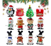 Zqkimzi Wind Up Christmas Toys, Small Festival Clockwork Walking Toys, Cute Holiday Wind-Up Figures for Boys and Girls, Mini Mechanical Game for Classroom, Party, Gathering, Play