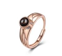 ZqlDDayUP Anillo con foto personalizada, plata de ley 925, banda con alas de ángel, anillos a juego para parejas, personaliza los anillos de pareja con corona, regalos románticos para él y para ella