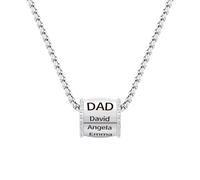 ZqlDDayUP Collar personalizado con cuentas para papá, collar con nombre personalizado con 1-8 nombres, joya con colgante personalizado con nombres de familia, regalo para el Día del Padre