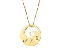 ZqlDDayUP Collar personalizado para madres con 1-5 nombres grabados, collar familiar personalizado para mujeres Collares con nombre grabado Regalo para esposas, madres y abuelas