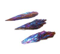 ZQO Espécimen Mineral de Cristal Cola de Pavo Real Llama Azul Cuarzo Natural Clúster de Cristal de turmalina Negra 20-30g