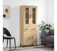 ZQQLVOO Aparador Alto Elegante con Amplio Almacenamiento, Armario de Madera Contraplacada Resistente y Estable con Patas de Metal para Decoración del Hogar **Explicación